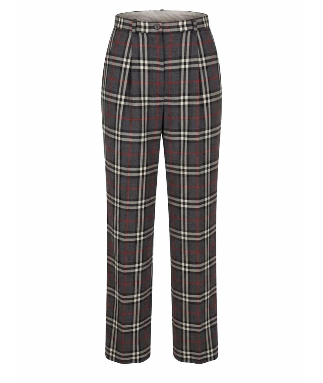 BURBERRY Серые шерстяные брюки узкие, фото 1
