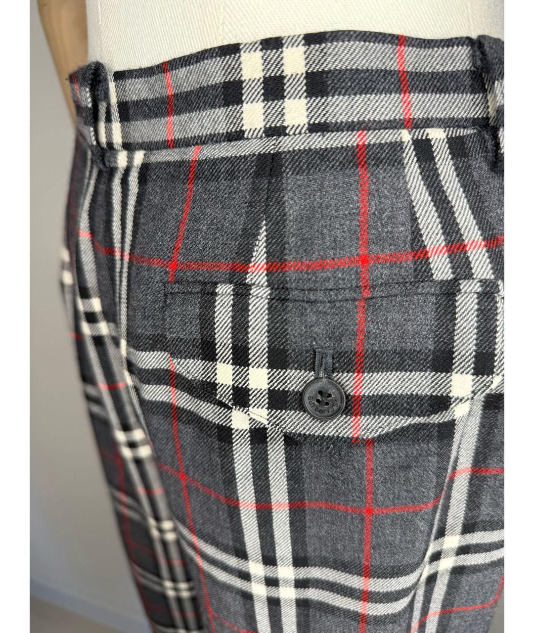 BURBERRY Серые шерстяные брюки узкие, фото 6