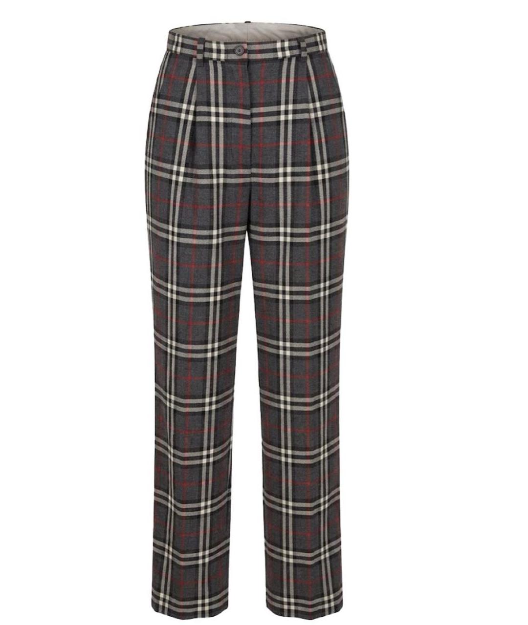 BURBERRY Серые шерстяные брюки узкие, фото 9
