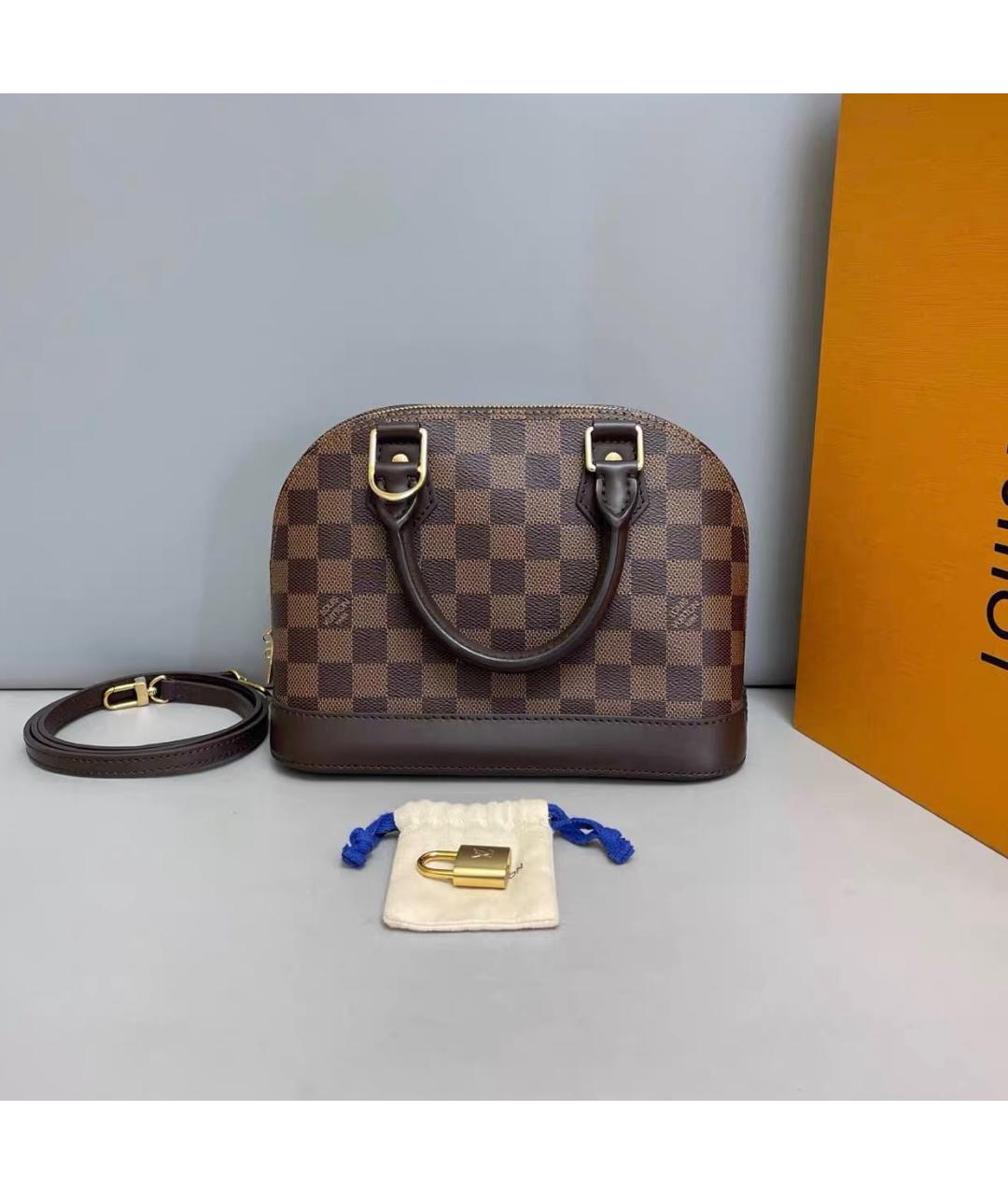 LOUIS VUITTON Коричневая кожаная сумка через плечо, фото 2