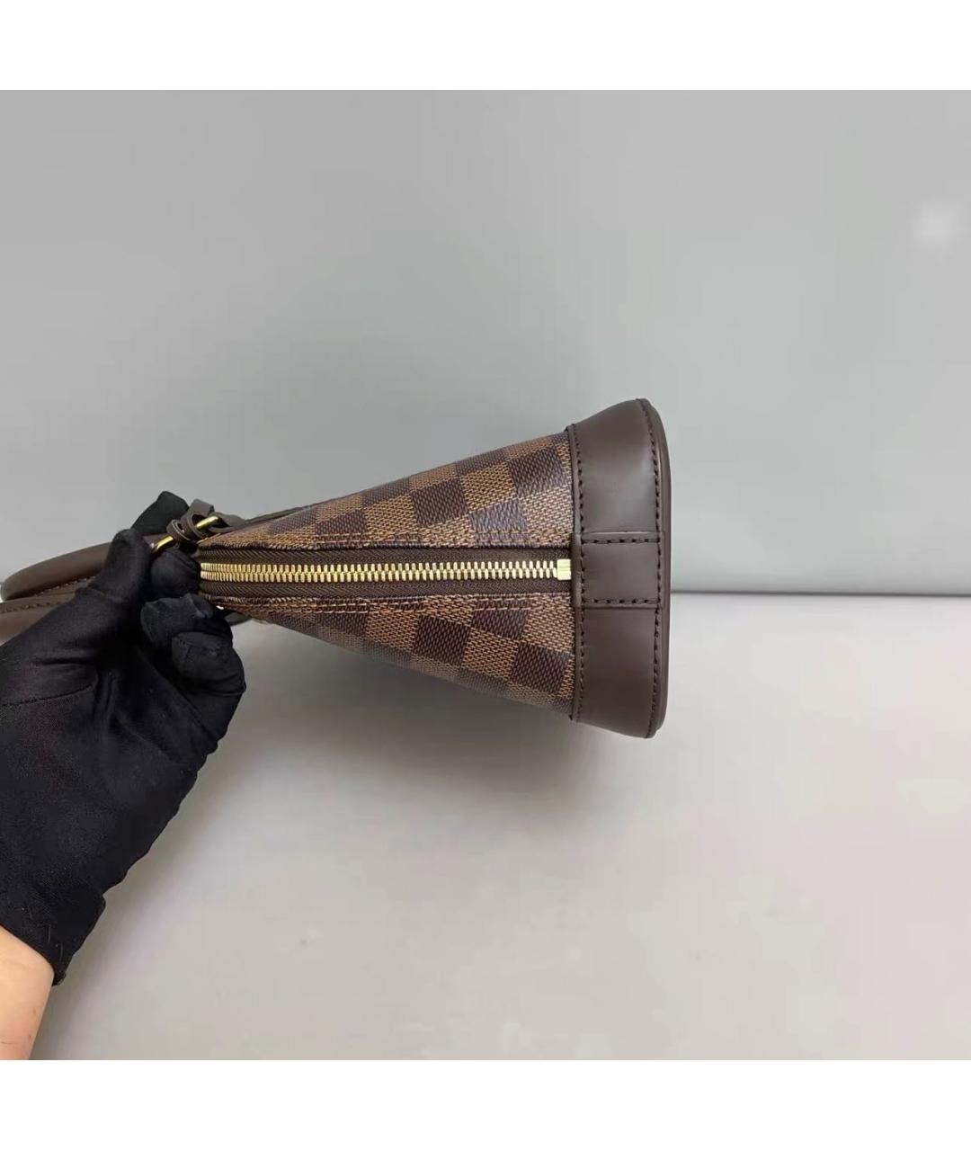 LOUIS VUITTON Коричневая кожаная сумка через плечо, фото 5