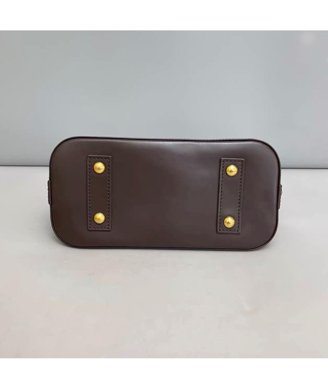 LOUIS VUITTON Коричневая кожаная сумка через плечо, фото 6