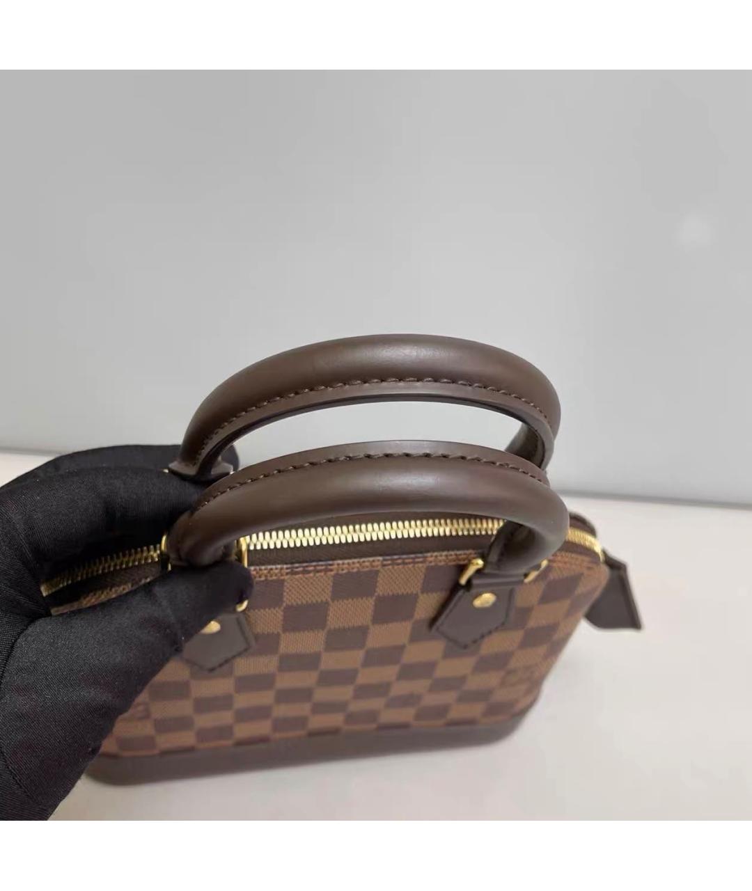 LOUIS VUITTON Коричневая кожаная сумка через плечо, фото 4