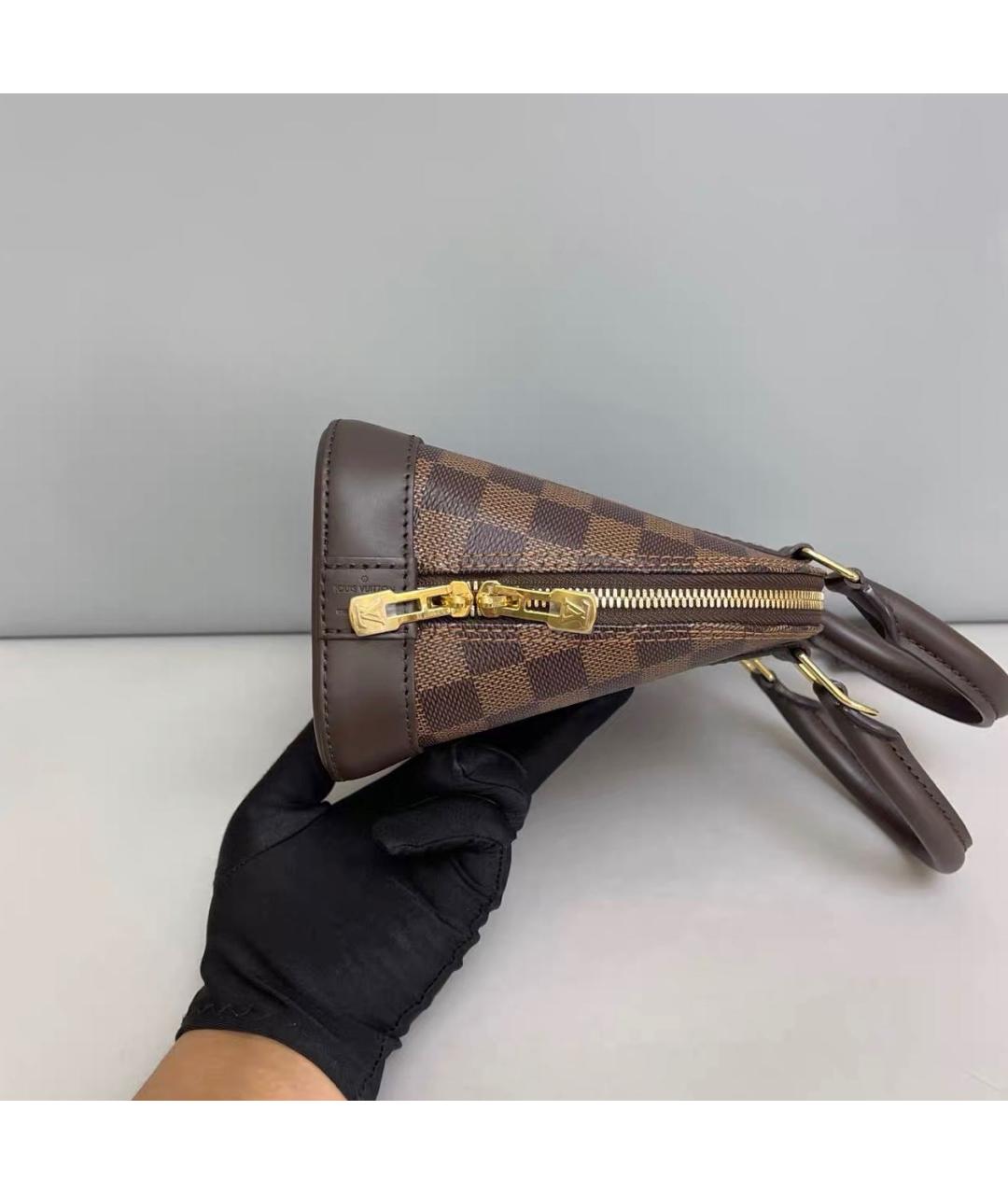 LOUIS VUITTON Коричневая кожаная сумка через плечо, фото 3