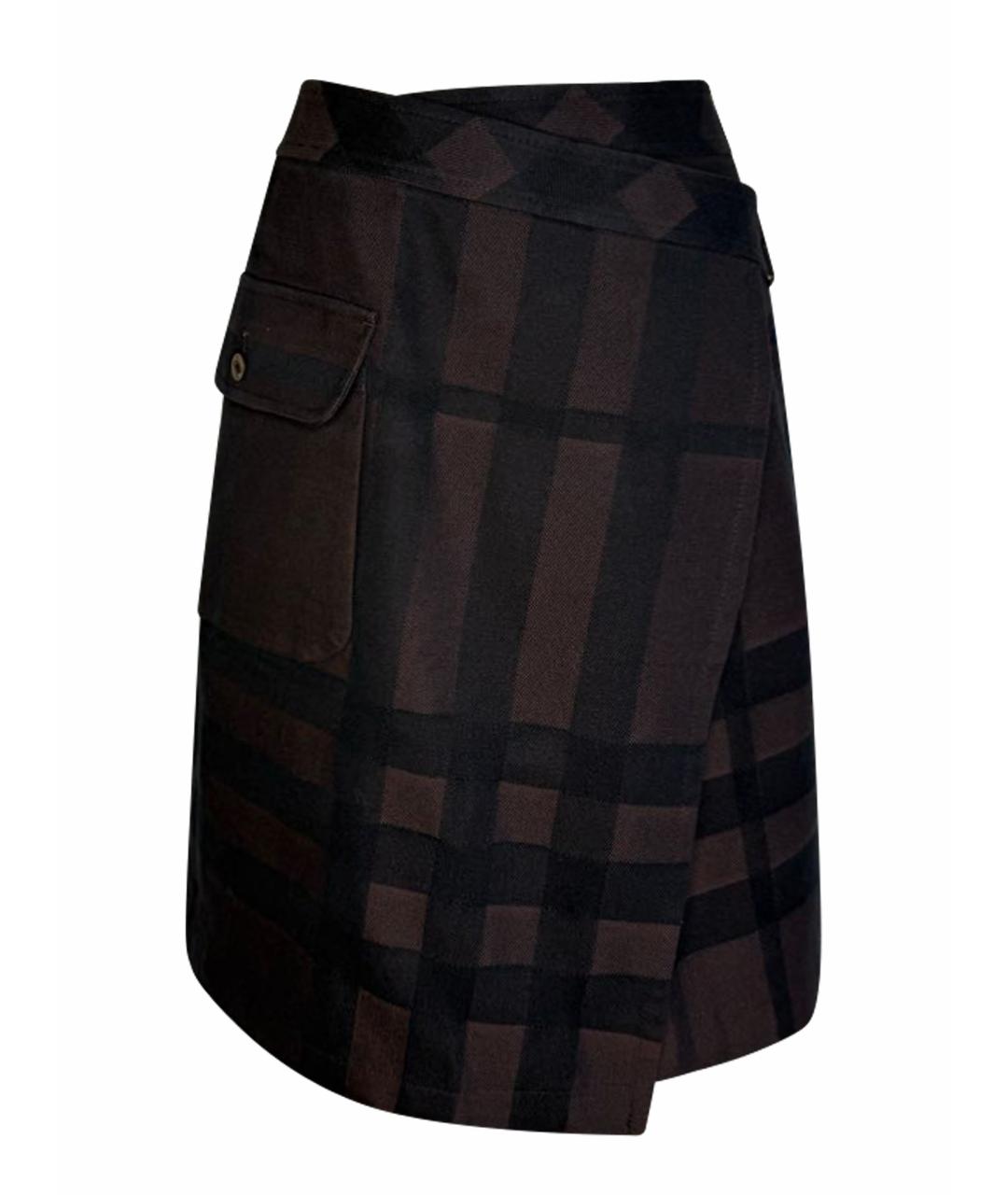 BURBERRY Коричневая юбка миди, фото 1