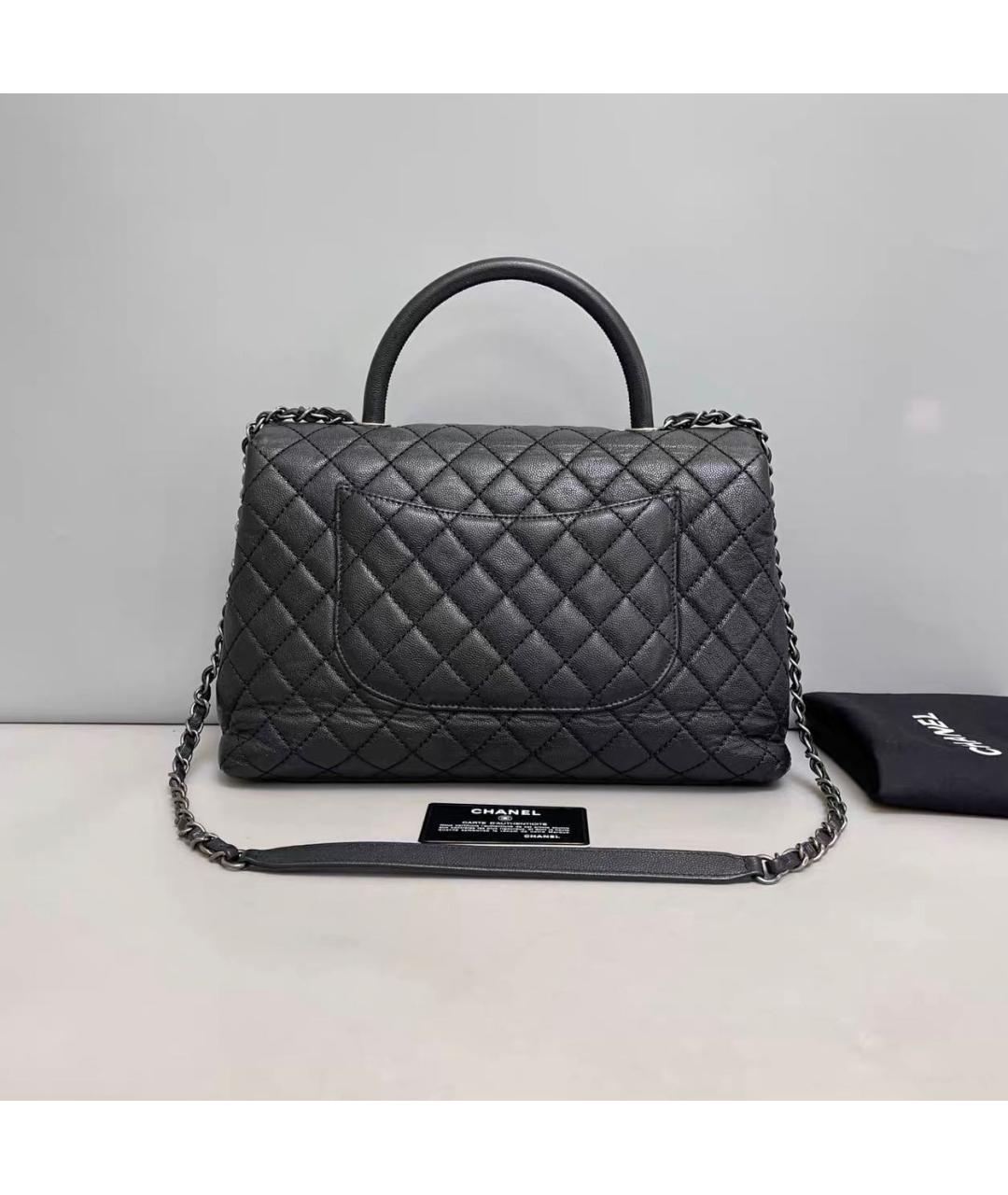 CHANEL Черная кожаная сумка тоут, фото 2