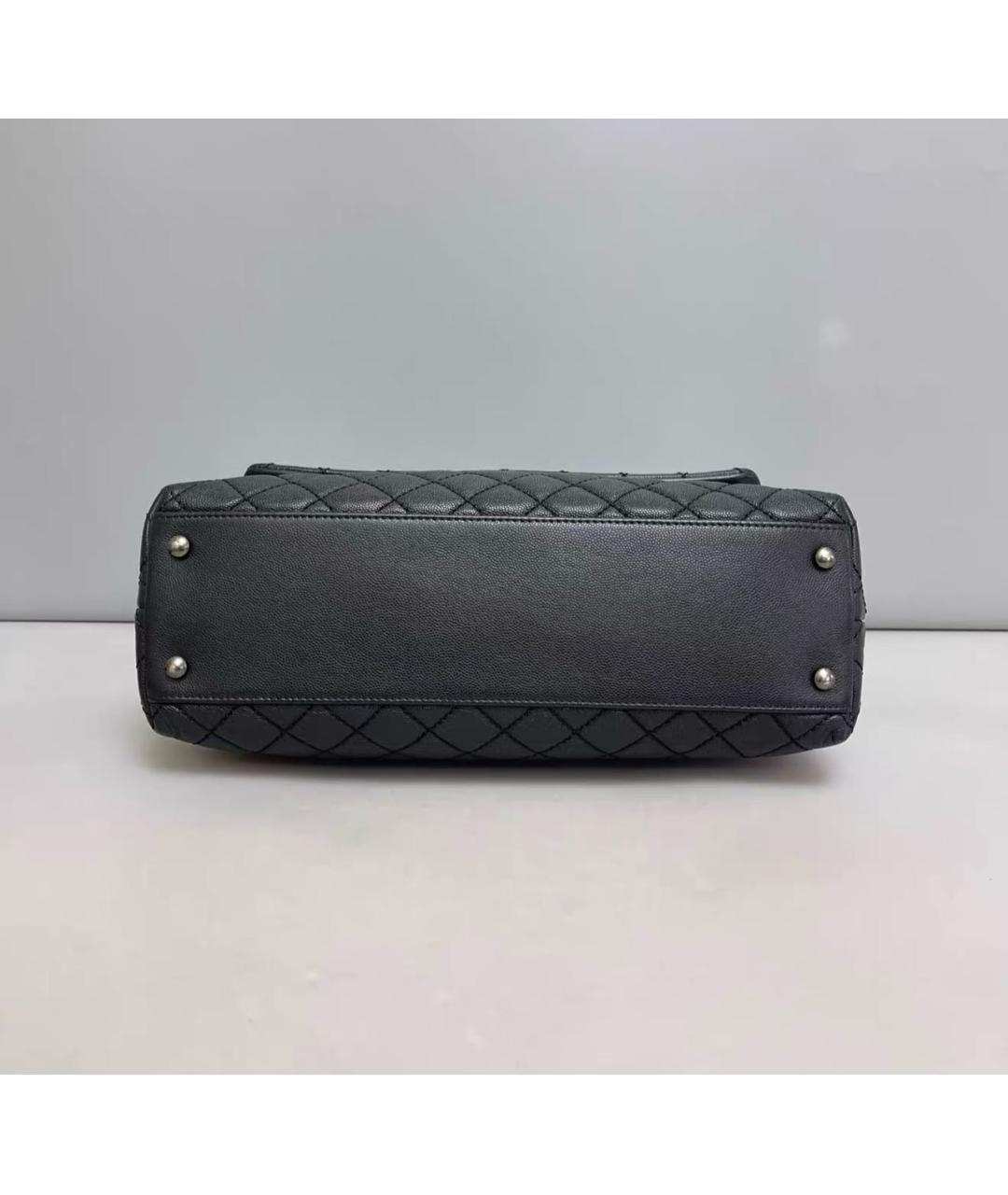 CHANEL Черная кожаная сумка тоут, фото 5