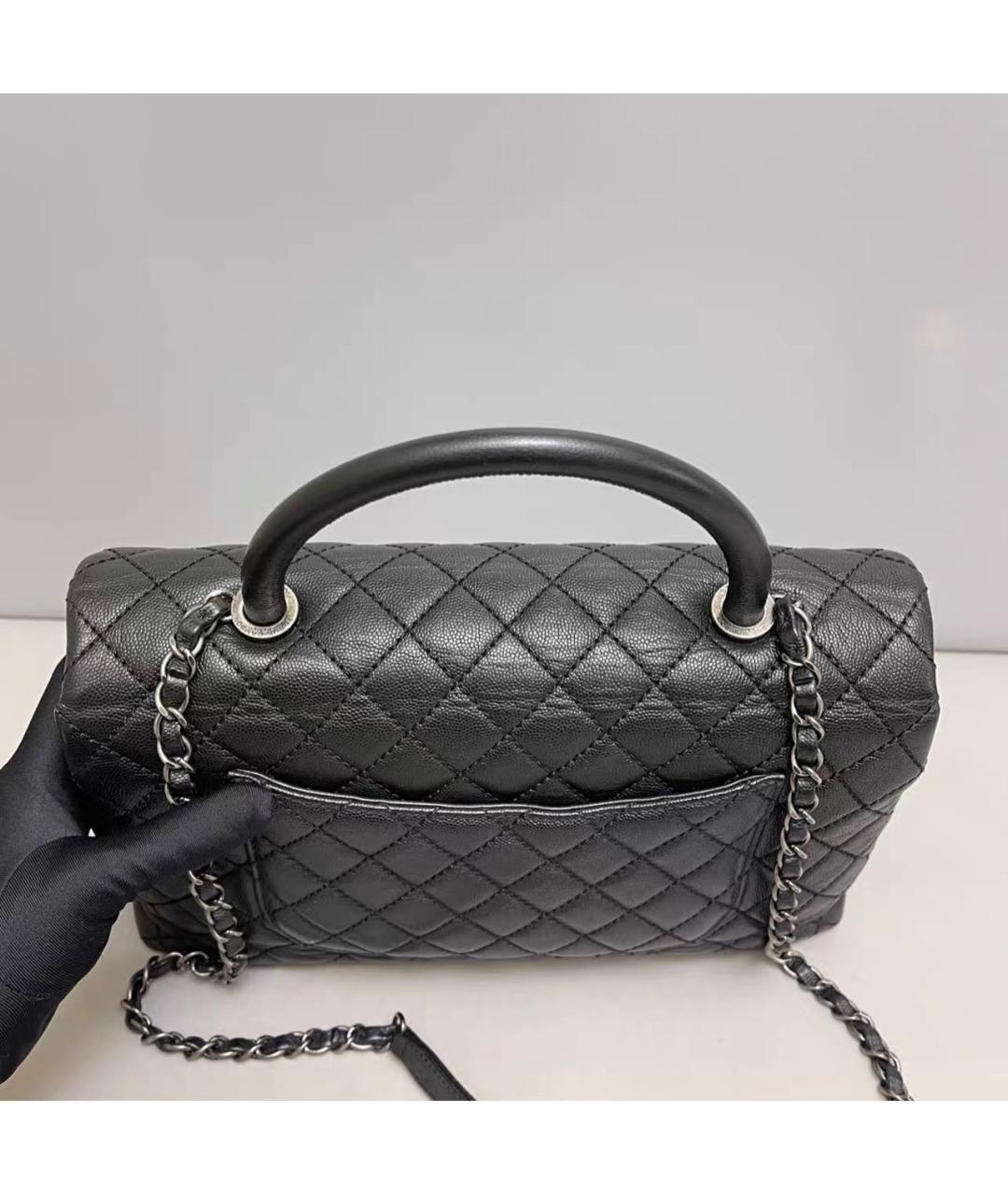 CHANEL Черная кожаная сумка тоут, фото 6