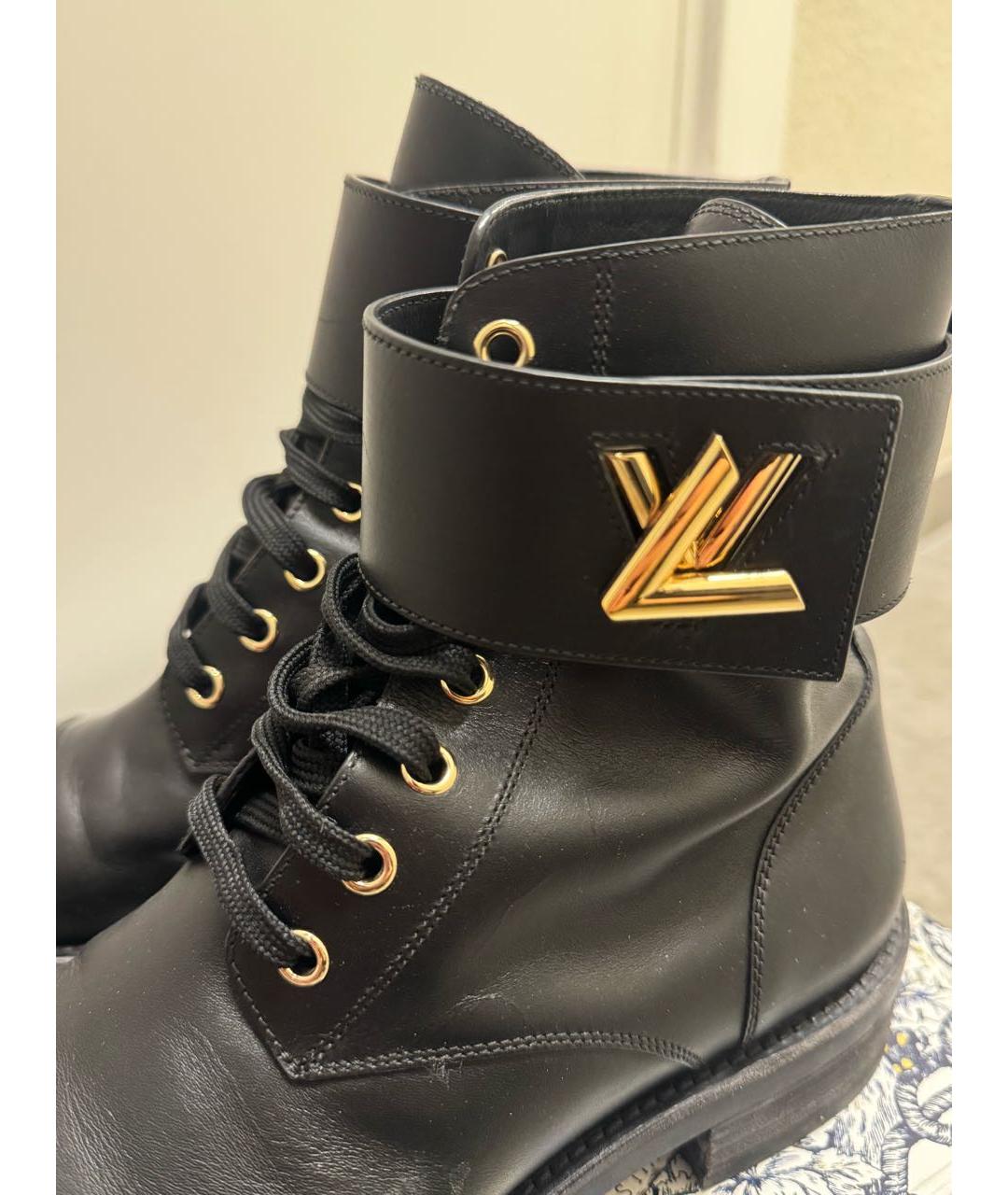 LOUIS VUITTON Черные кожаные ботинки, фото 6