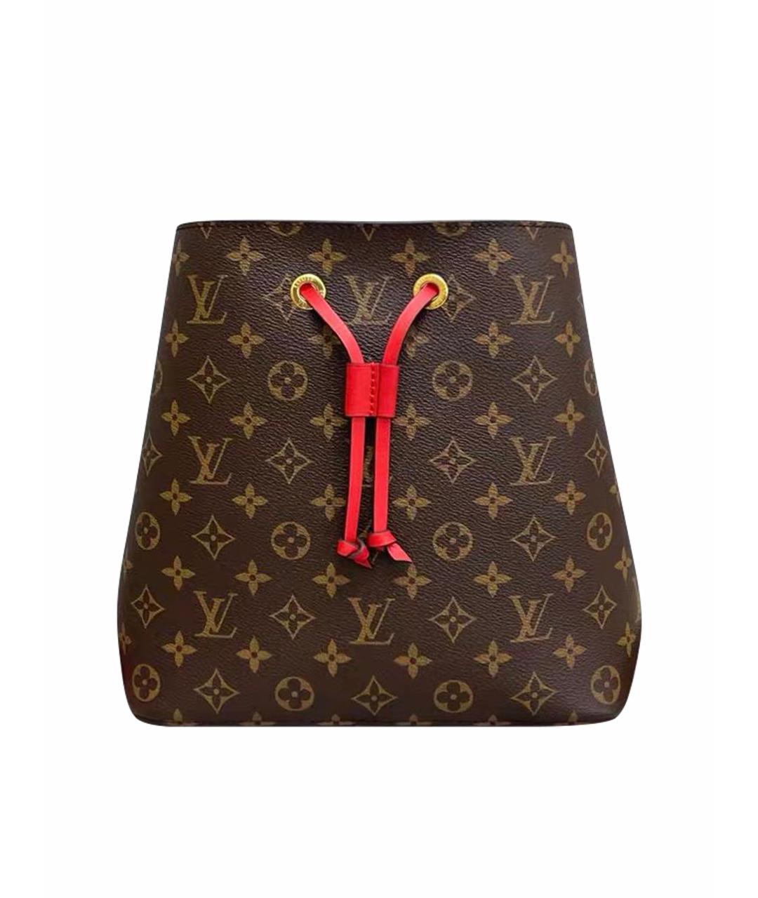 LOUIS VUITTON Красная кожаная сумка тоут, фото 1