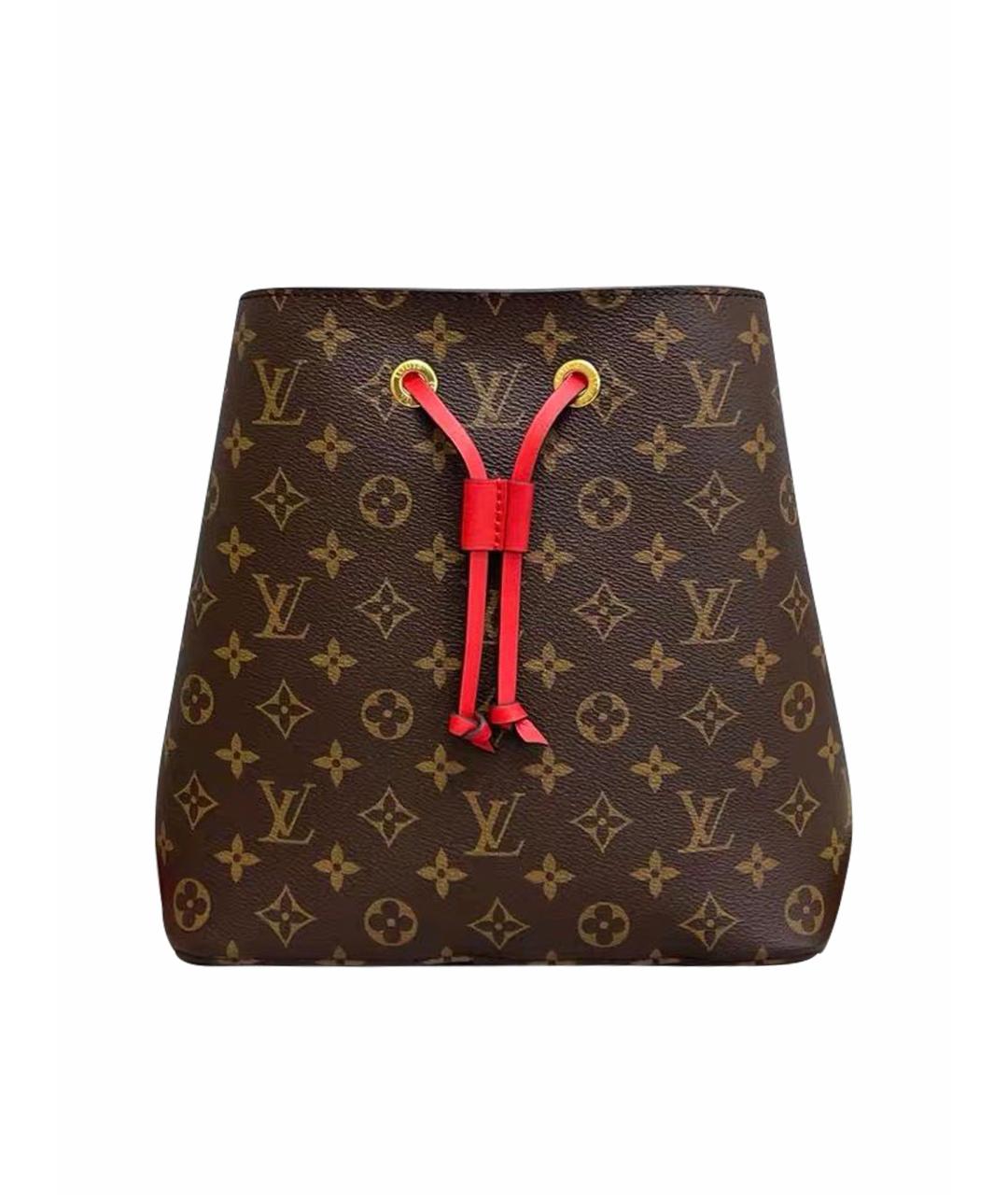 LOUIS VUITTON Красная кожаная сумка тоут, фото 9