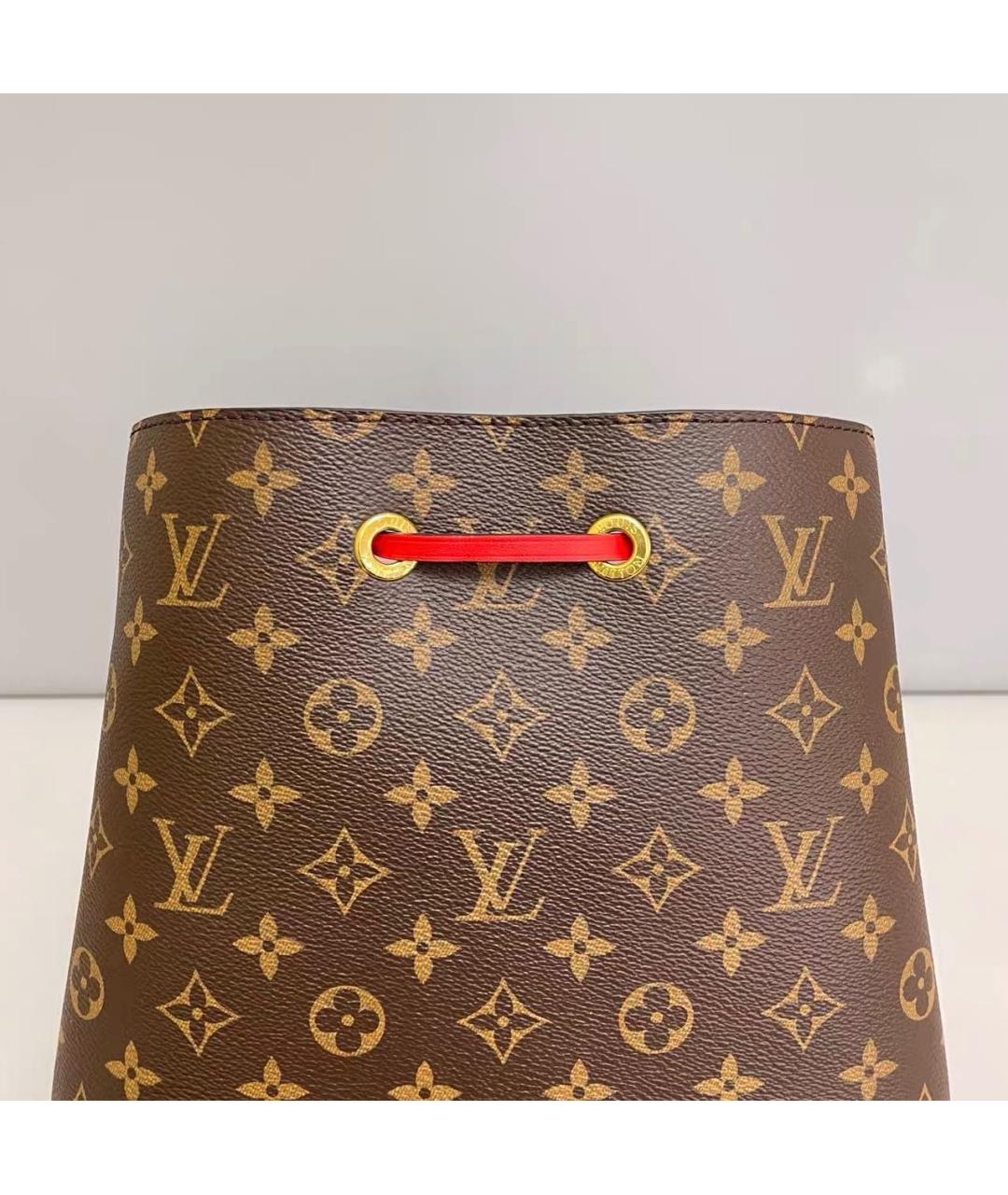 LOUIS VUITTON Красная кожаная сумка тоут, фото 7