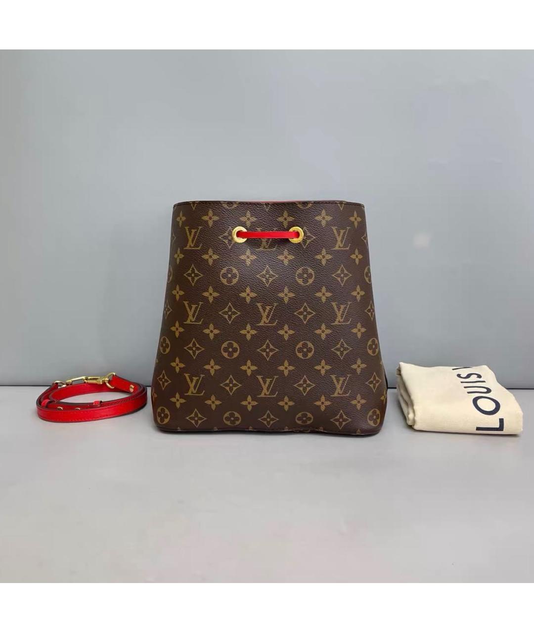 LOUIS VUITTON Красная кожаная сумка тоут, фото 2
