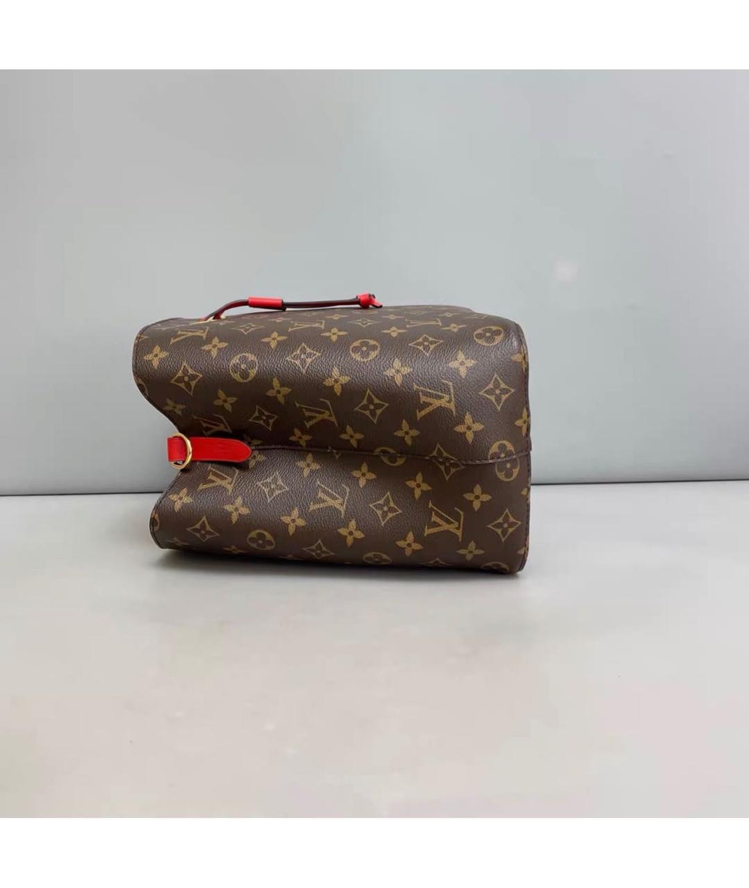 LOUIS VUITTON Красная кожаная сумка тоут, фото 5