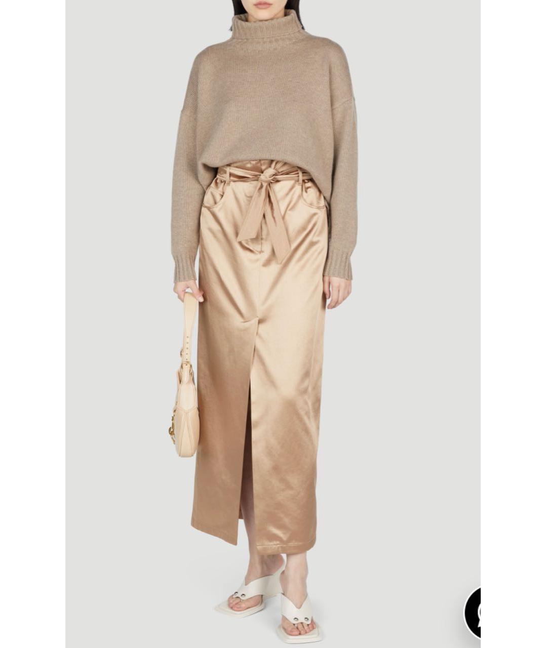 MAX MARA Бежевая хлопковая юбка миди, фото 6