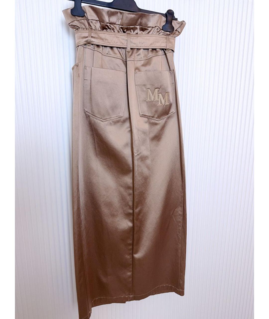 MAX MARA Бежевая хлопковая юбка миди, фото 2