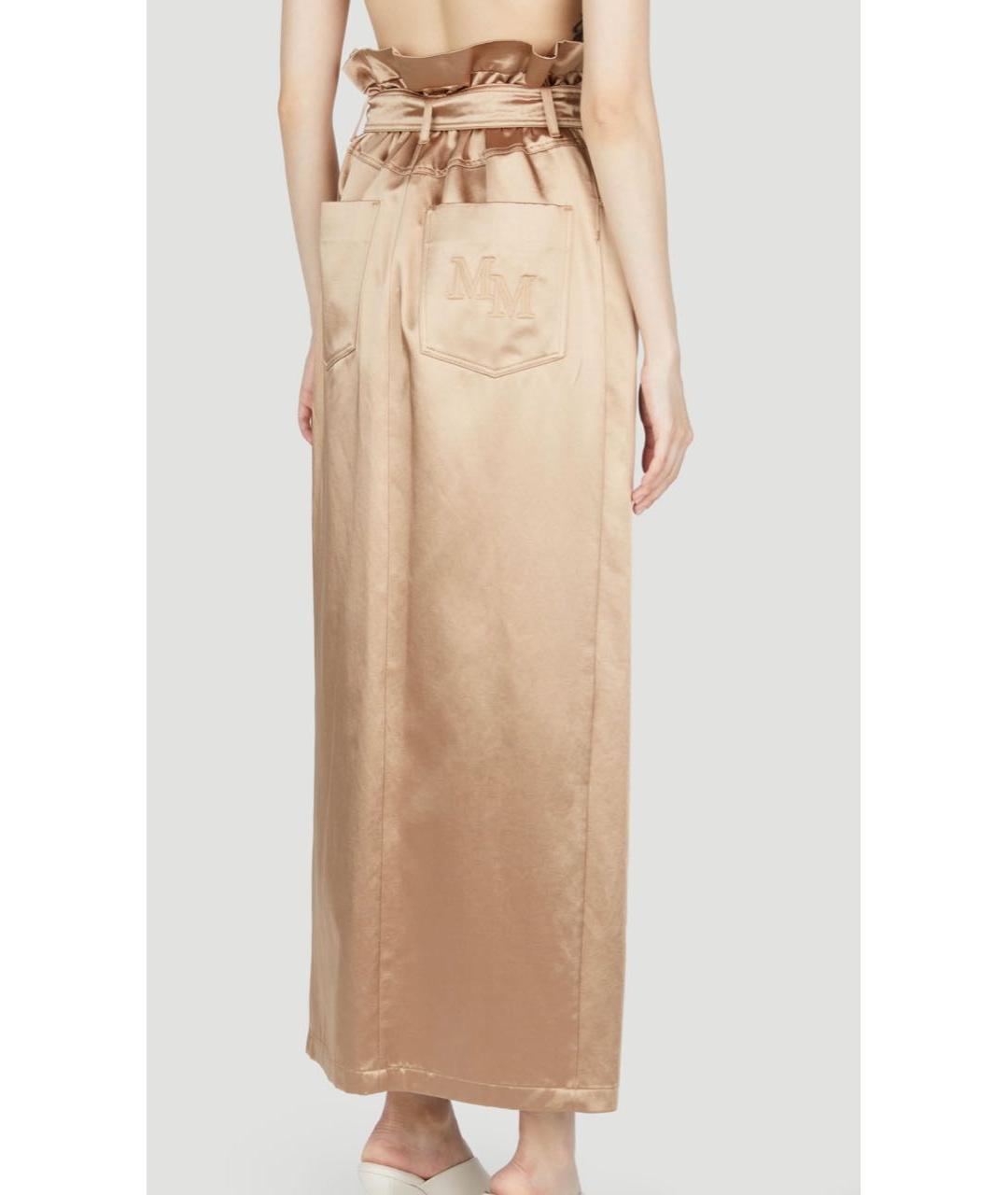 MAX MARA Бежевая хлопковая юбка миди, фото 7