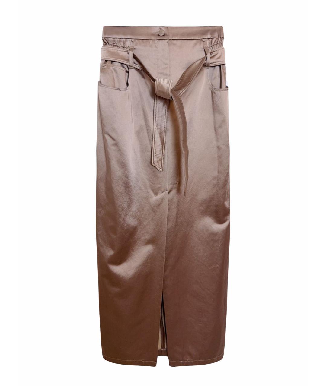 MAX MARA Бежевая хлопковая юбка миди, фото 1