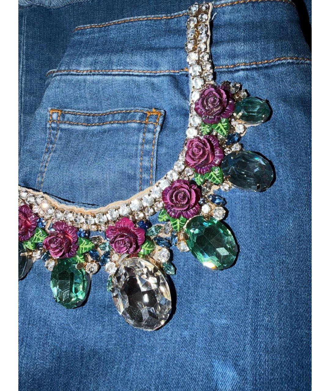 DOLCE&GABBANA Синие хлопковые джинсы клеш, фото 8