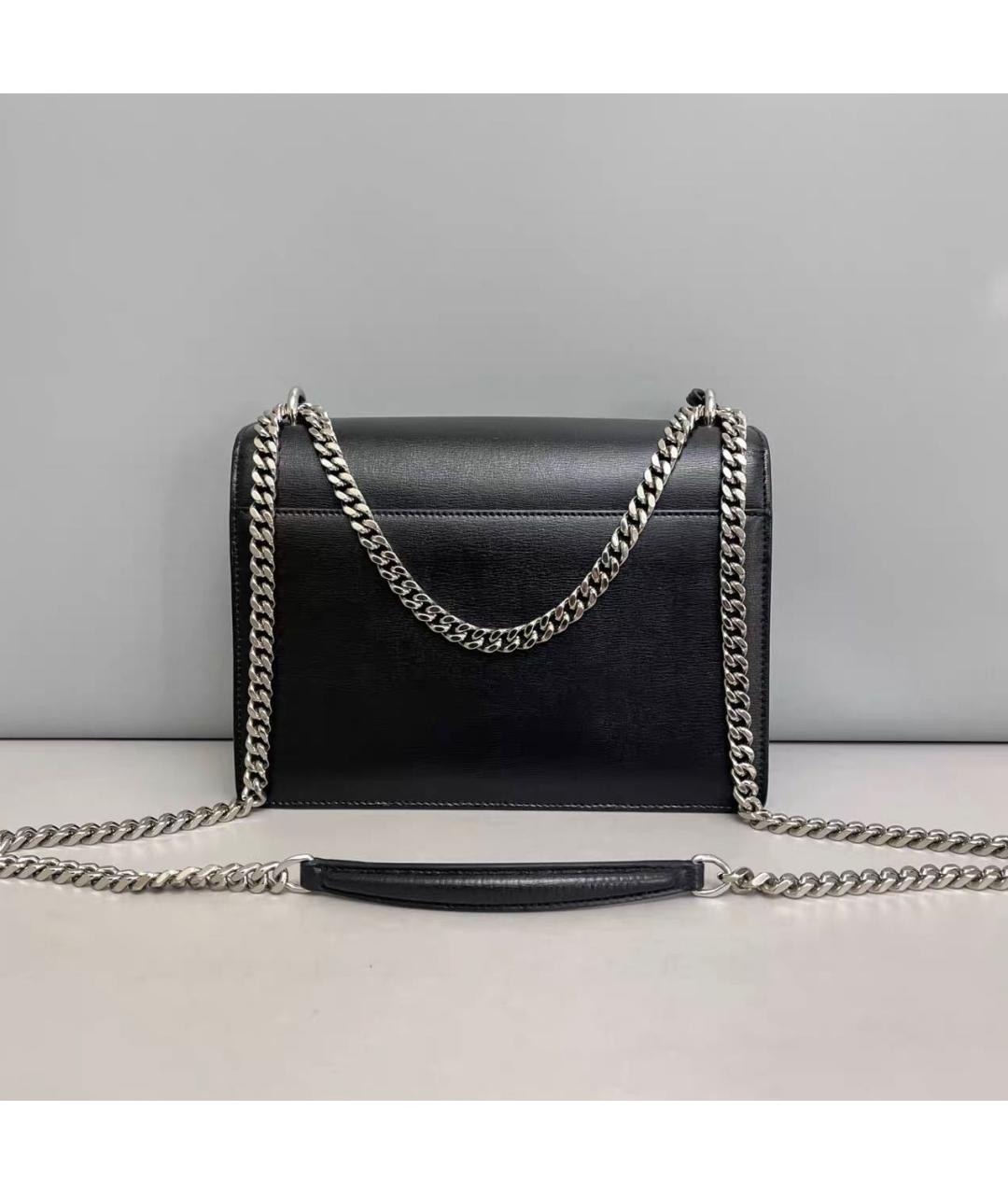 SAINT LAURENT Черная кожаная сумка через плечо, фото 2