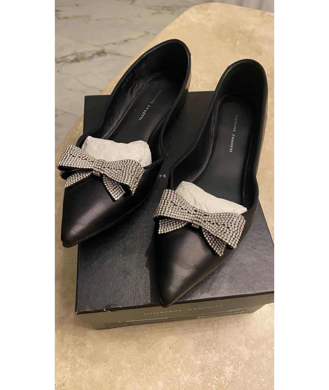 GIUSEPPE ZANOTTI DESIGN Черные кожаные балетки, фото 2