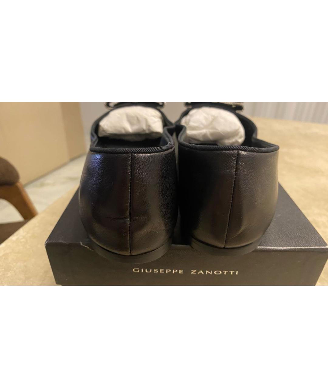 GIUSEPPE ZANOTTI DESIGN Черные кожаные балетки, фото 4