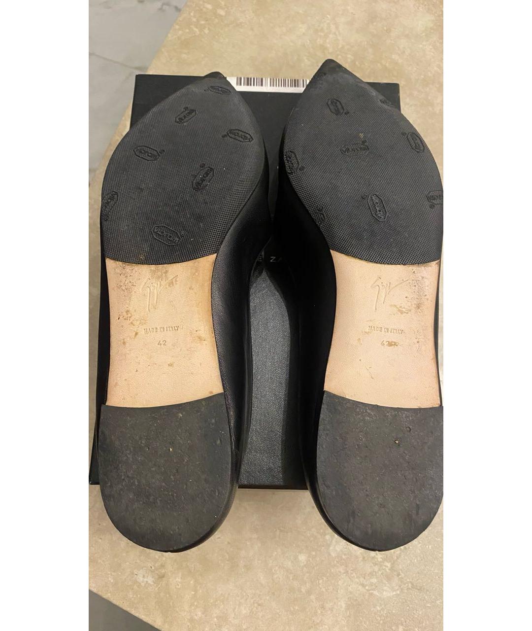 GIUSEPPE ZANOTTI DESIGN Черные кожаные балетки, фото 5