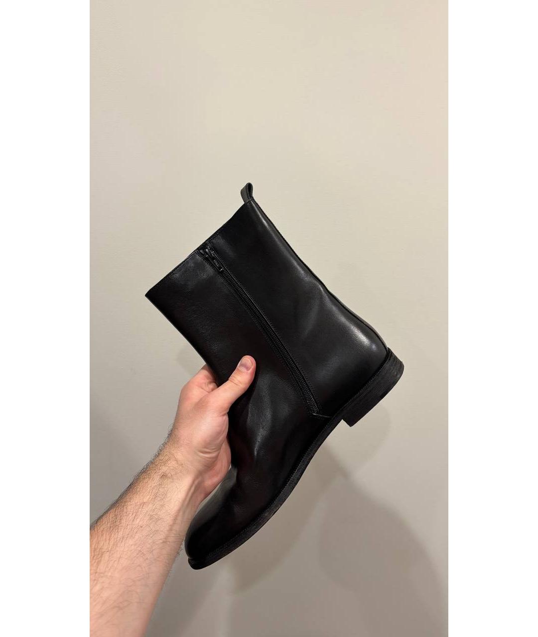 MAISON MARGIELA Черные кожаные высокие ботинки, фото 3