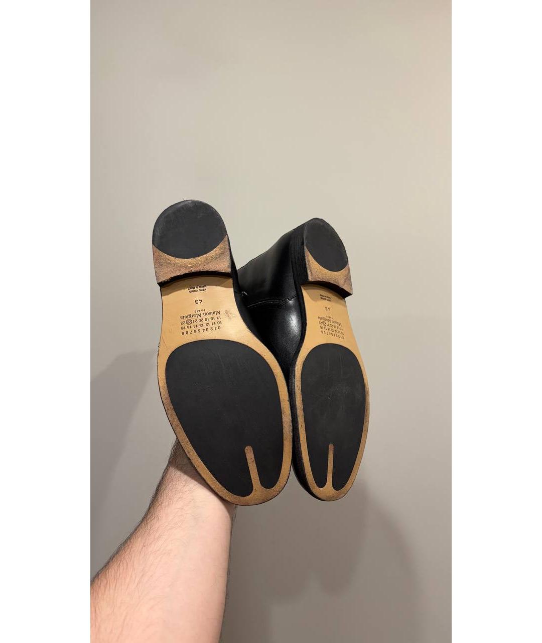 MAISON MARGIELA Черные кожаные высокие ботинки, фото 4