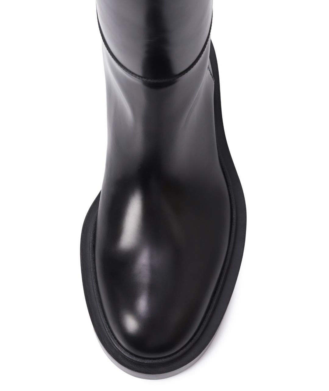 JIL SANDER Черные кожаные сапоги, фото 3