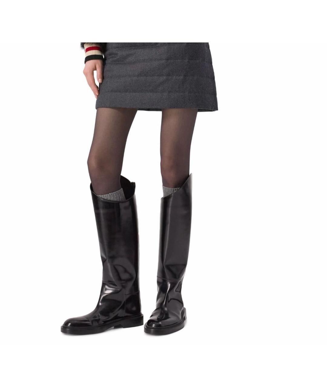 JIL SANDER Черные кожаные сапоги, фото 4