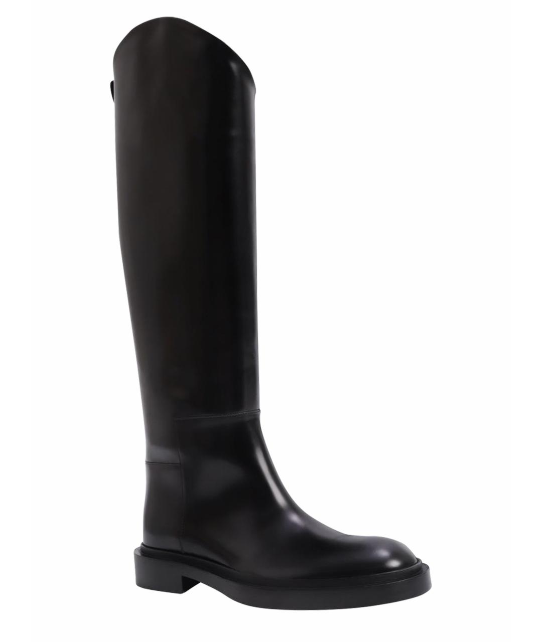 JIL SANDER Черные кожаные сапоги, фото 1