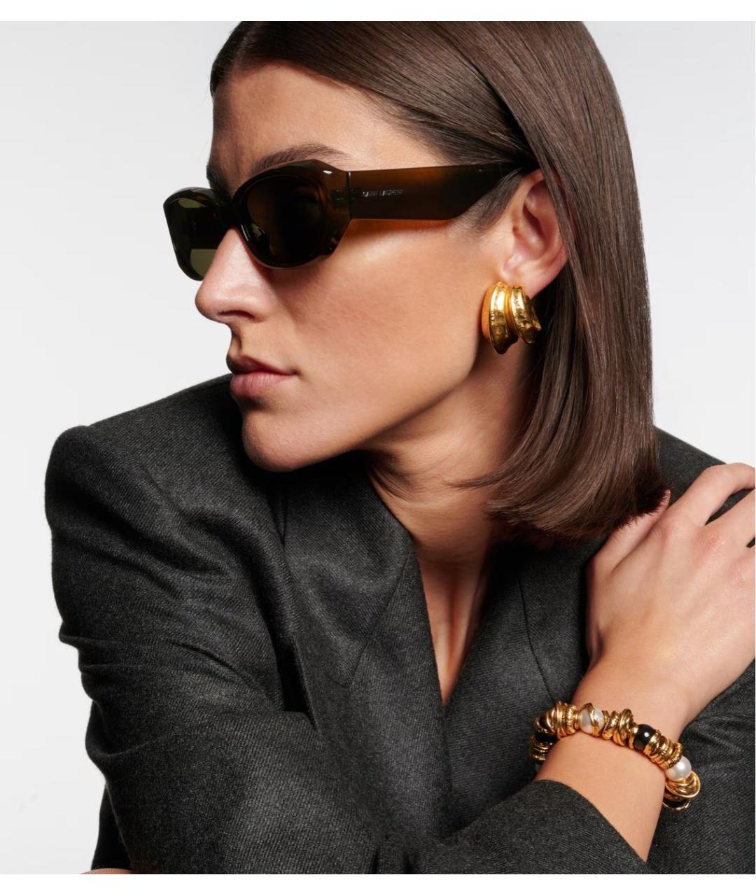 SAINT LAURENT Коричневые солнцезащитные очки, фото 5