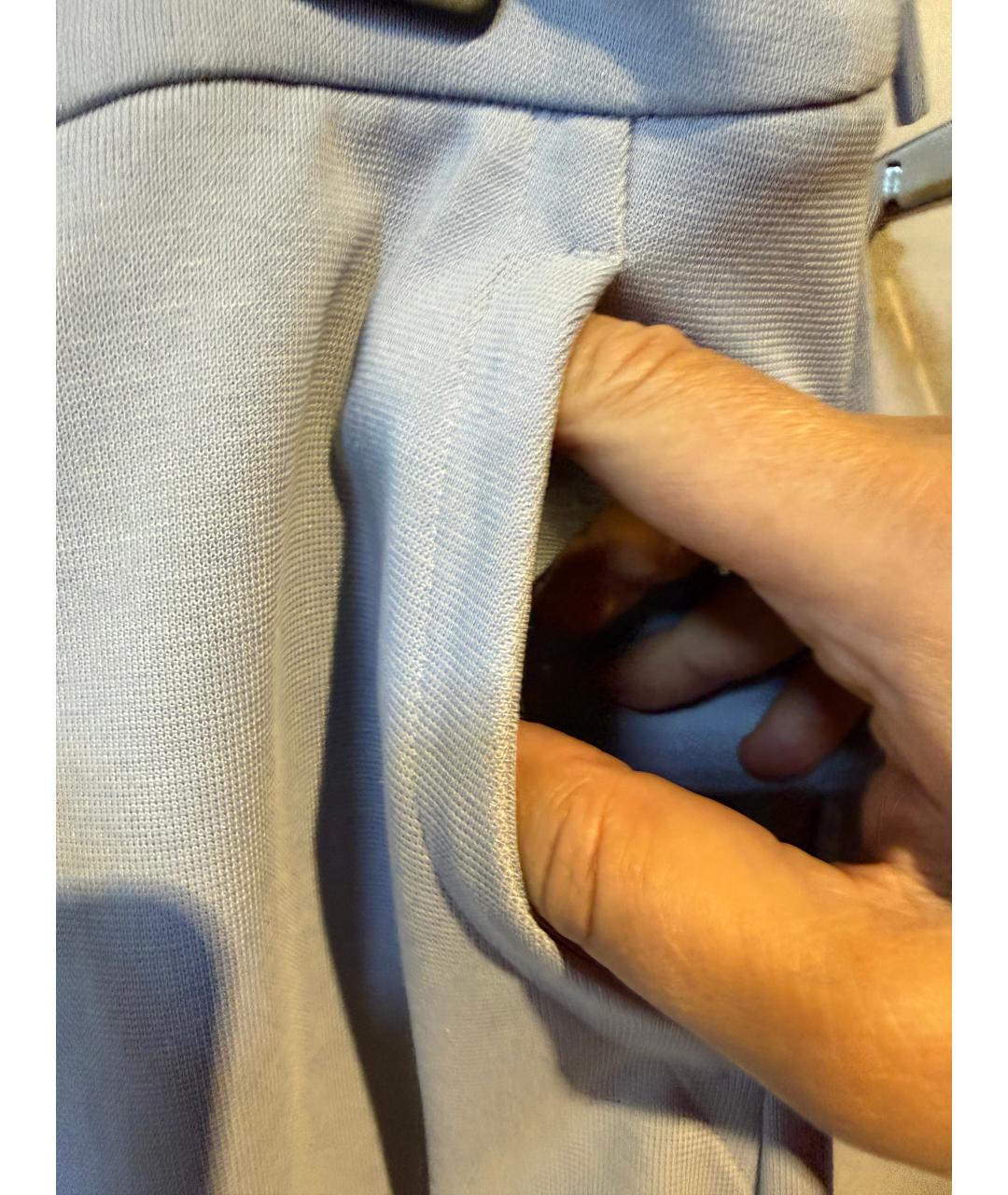 MAX MARA Голубые вискозные прямые брюки, фото 3