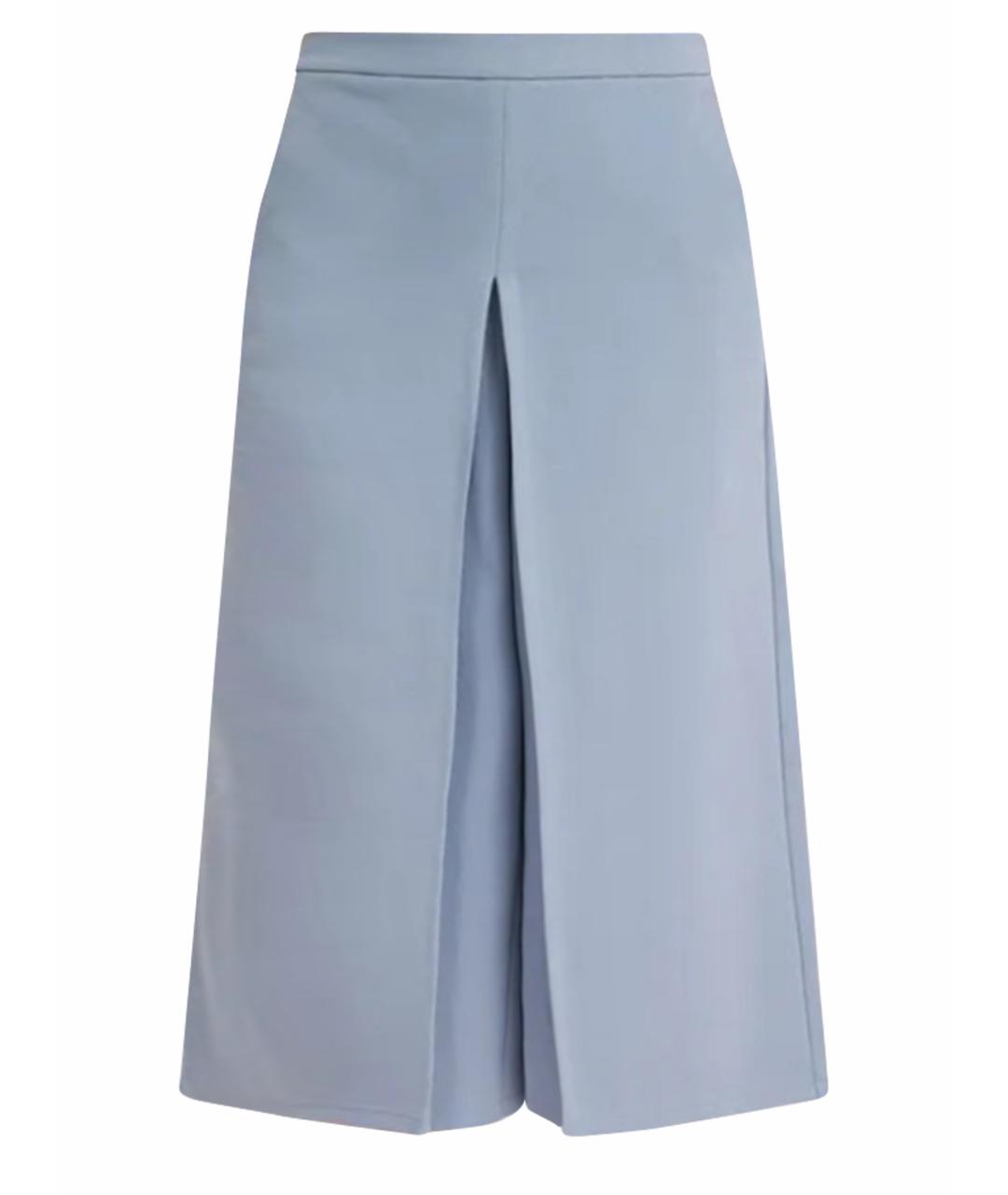 MAX MARA Голубые вискозные прямые брюки, фото 1