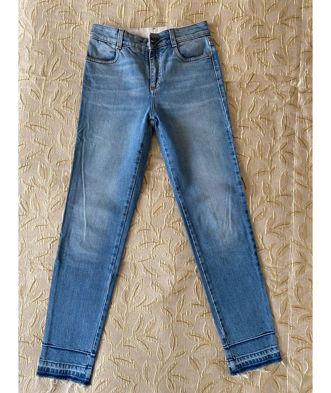 STELLA MCCARTNEY Синие хлопко-эластановые джинсы слим, фото 9
