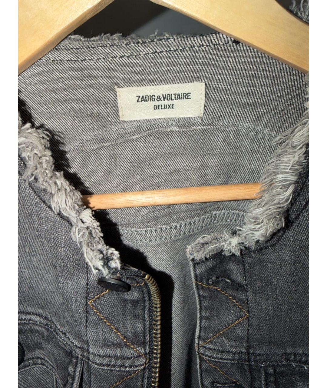 ZADIG & VOLTAIRE Антрацитовый деним жакет/пиджак, фото 3