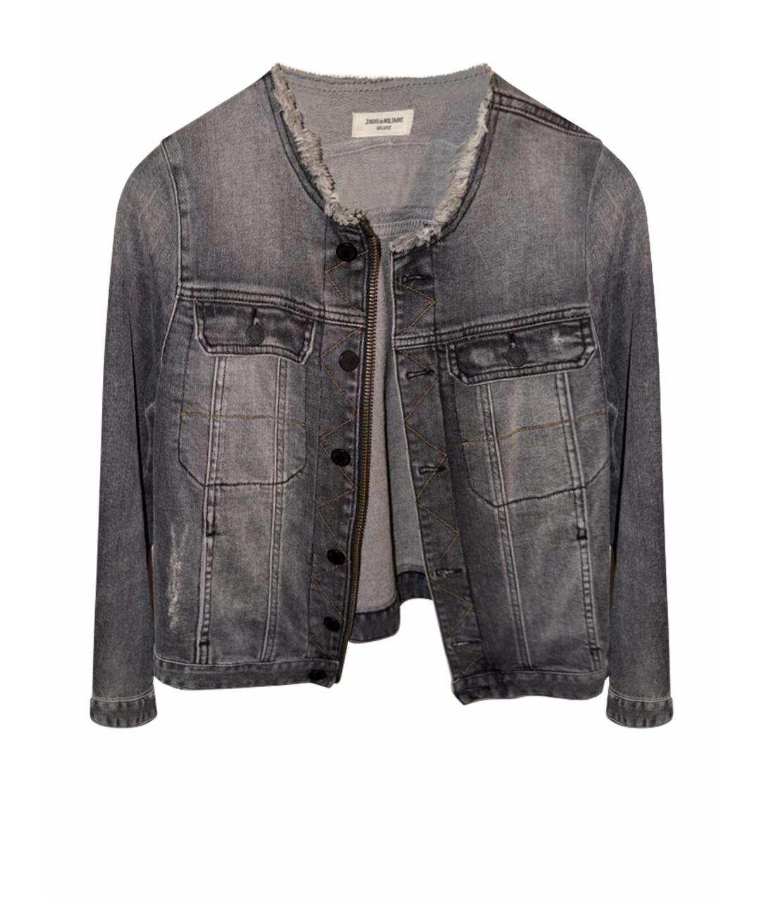 ZADIG & VOLTAIRE Антрацитовый деним жакет/пиджак, фото 1
