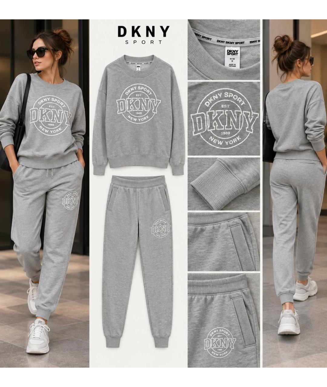 DKNY Серый хлопковый костюм с брюками, фото 4