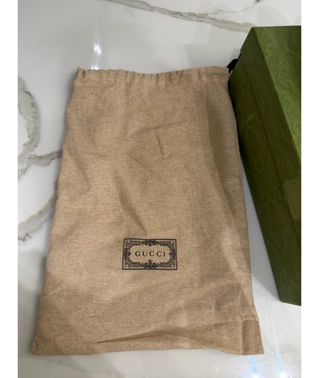 GUCCI Коричневые кожаные кеды, фото 2