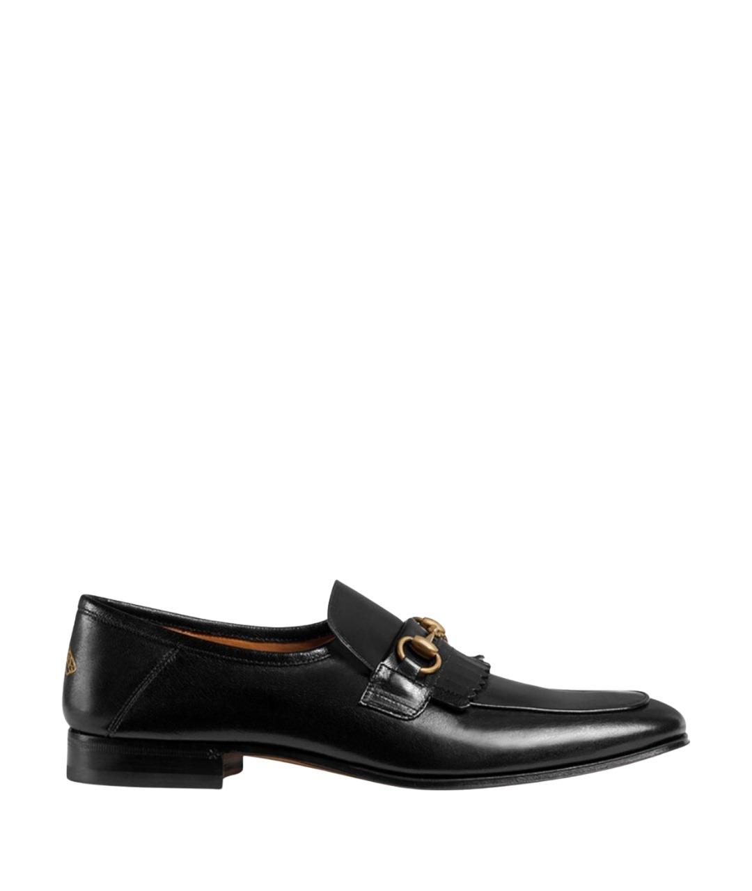 GUCCI Черные кожаные лоферы, фото 1