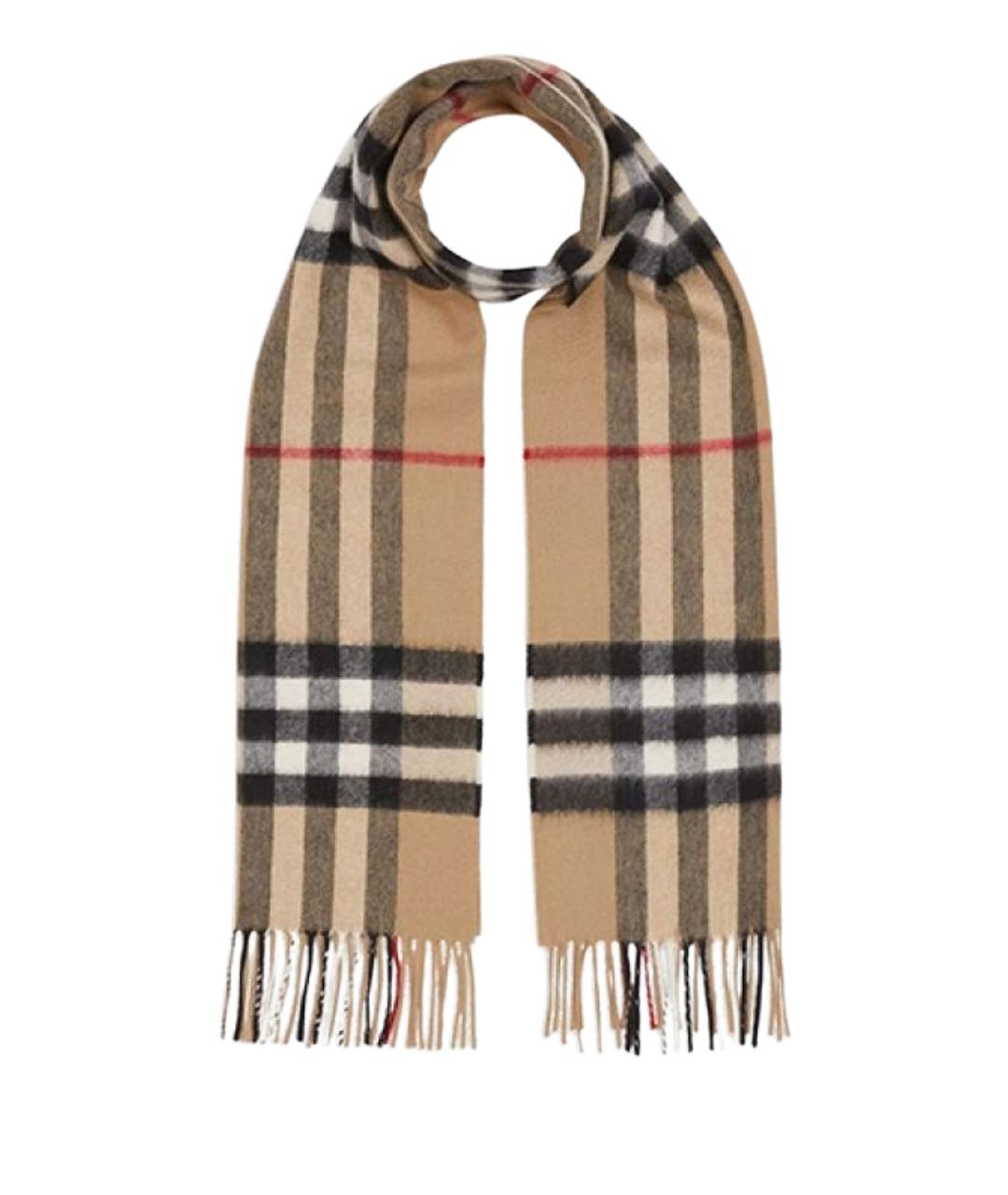 BURBERRY Бежевый кашемировый шарф, фото 1