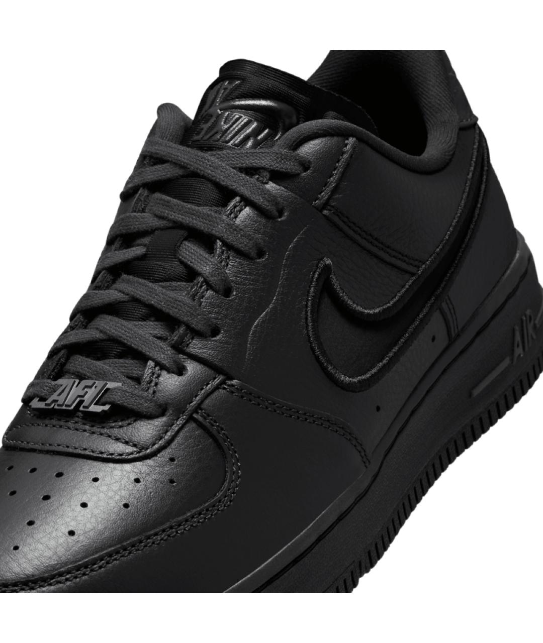 NIKE Черные кожаные низкие кроссовки / кеды, фото 5