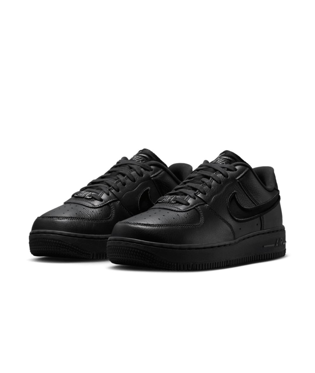 NIKE Черные кожаные низкие кроссовки / кеды, фото 4