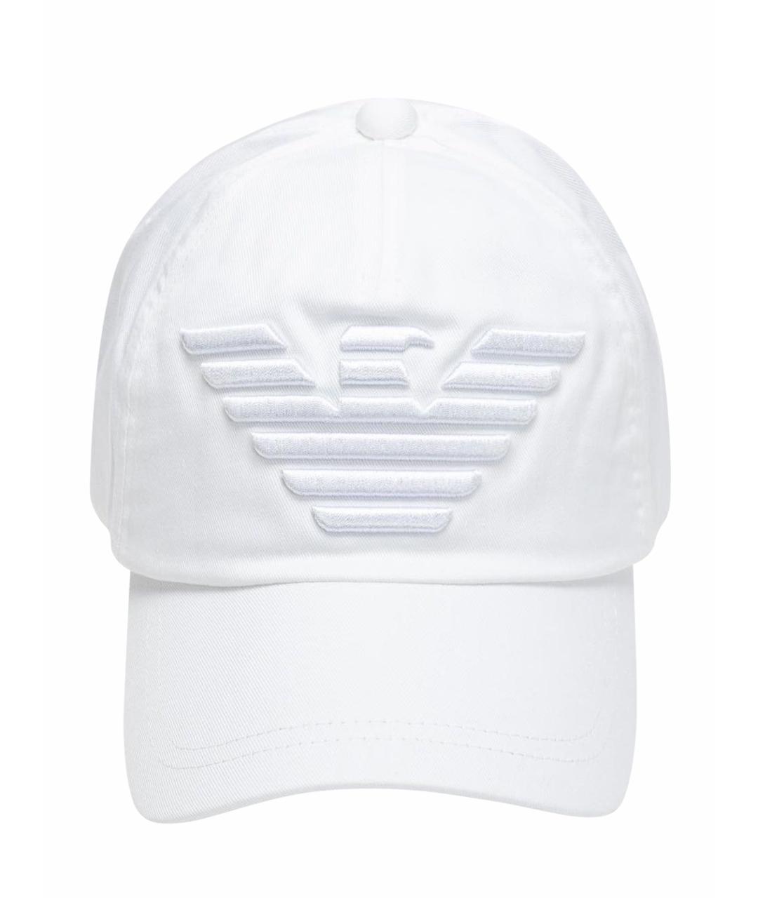 EMPORIO ARMANI Белая хлопковая кепка/бейсболка, фото 1