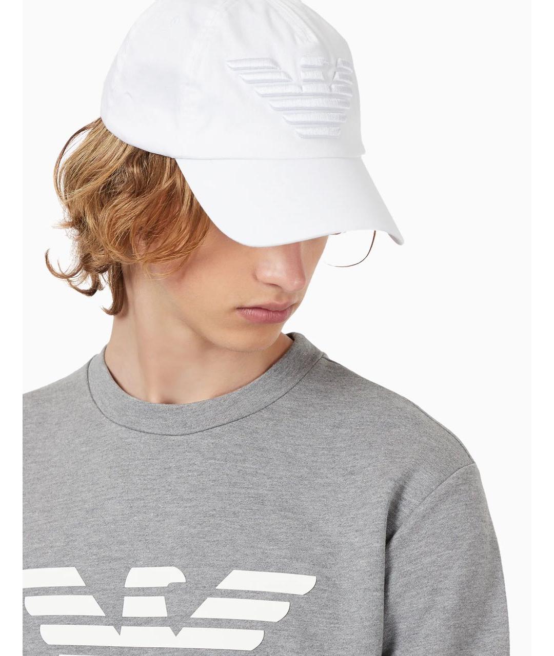 EMPORIO ARMANI Белая хлопковая кепка/бейсболка, фото 7