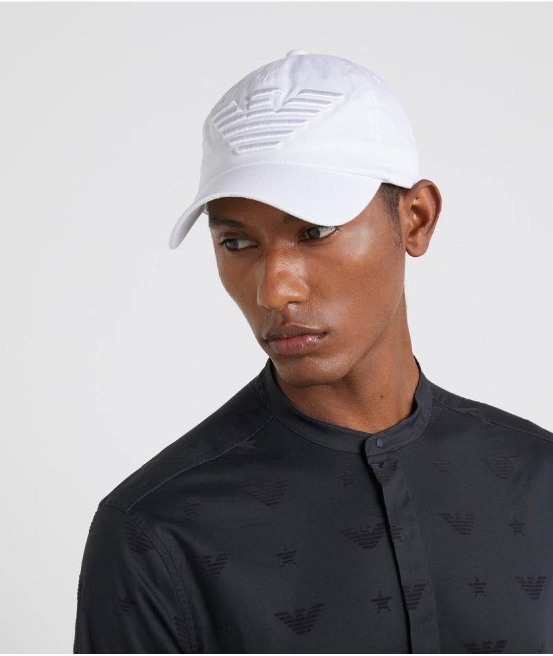 EMPORIO ARMANI Белая хлопковая кепка/бейсболка, фото 6