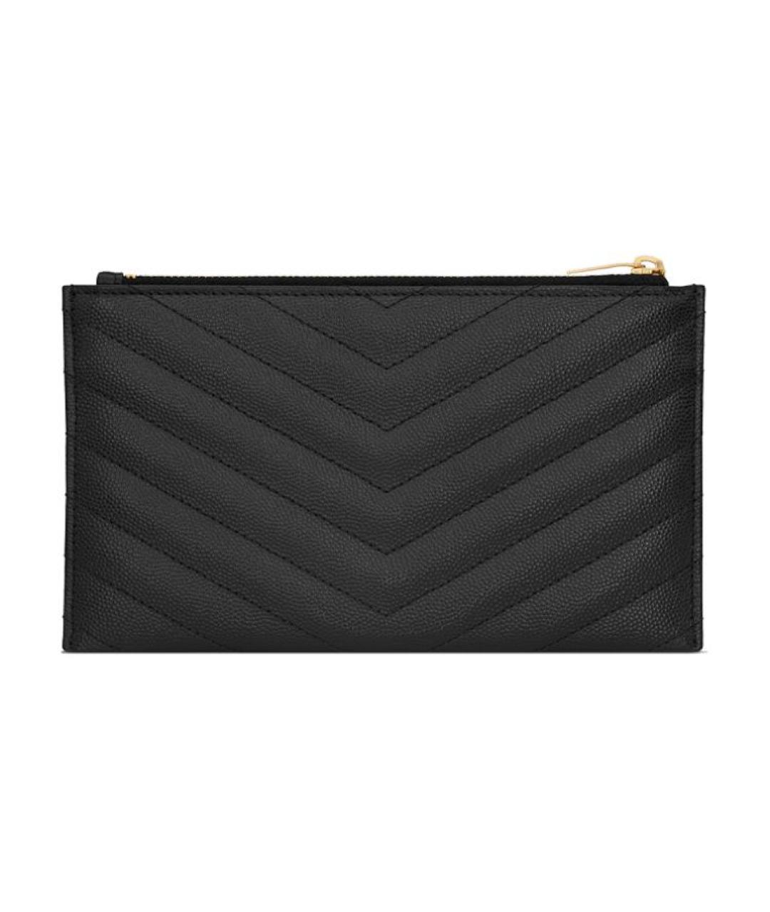 SAINT LAURENT Черный кожаный кошелек, фото 3