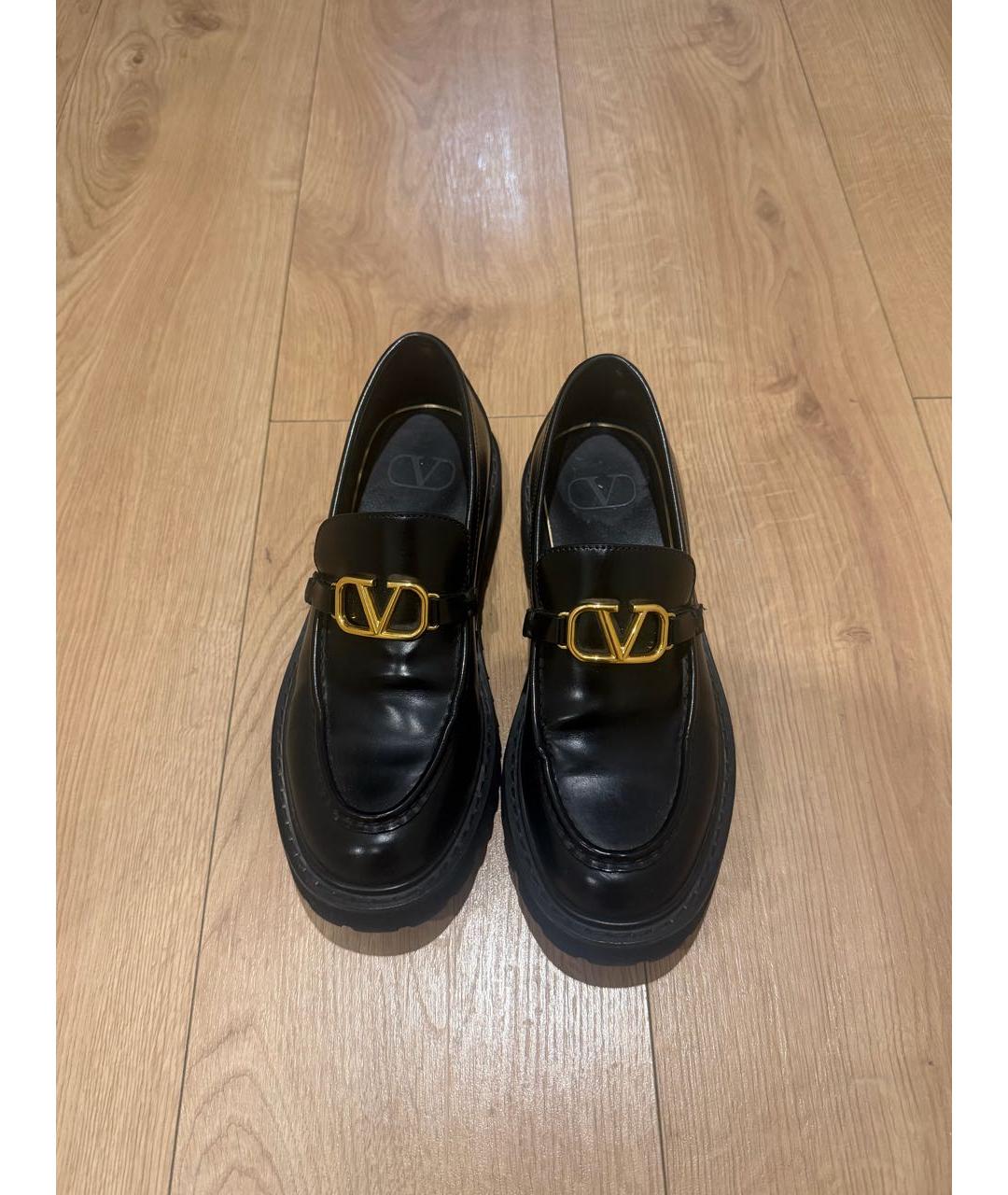 VALENTINO Черные кожаные лоферы, фото 3