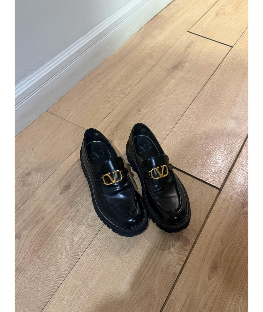 VALENTINO Черные кожаные лоферы, фото 2